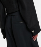 Blumarine Fur-trimmed wool-blend jacket
