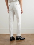 TOM FORD - Tapered Cotton-Blend Twill Chinos - White