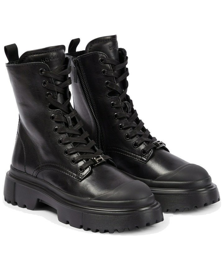 Photo: Hogan H619 leather combat boots