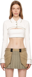 Dion Lee Off-White Shrunken Snap Polo