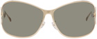 Blumarine Gold Wraparound Sunglasses