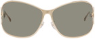 Blumarine Gold Wraparound Sunglasses