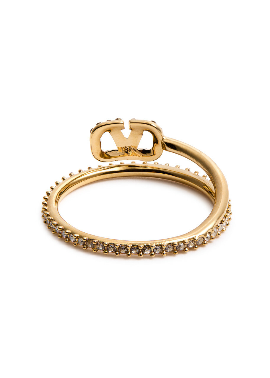 Valentino Garavani VLogo Crystal-embellished Ring Gold