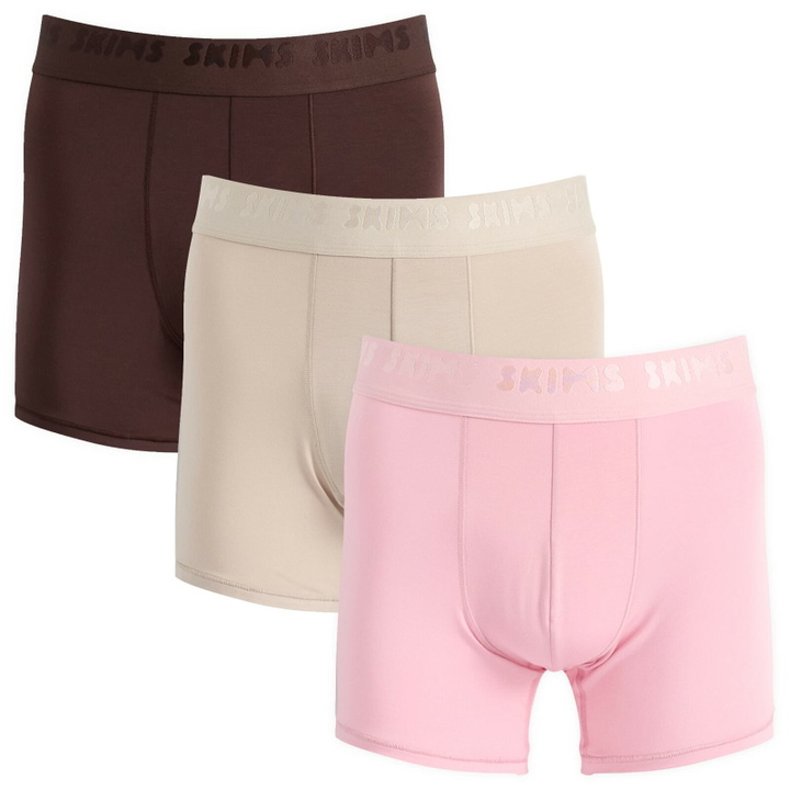 Photo: SKIMS Men's Stretch Boxer Brief 3" - 3-Pack in Halite Stone Multi