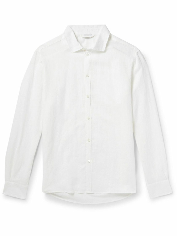Photo: Zimmerli - Cutaway-Collar Linen and Cotton-Blend Shirt - White