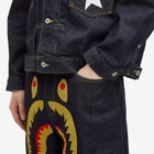 A Bathing Ape Men's Shark Denim Shorts in Indigo