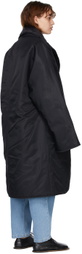 Hed Mayner Black Slit Unbuttoned Coat