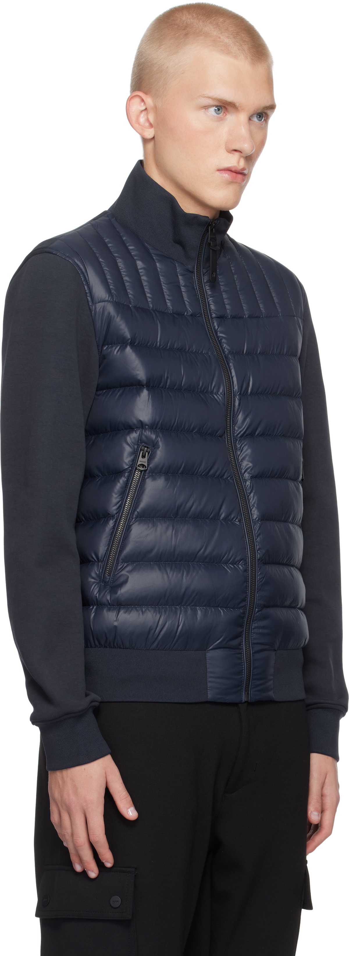 MACKAGE Navy Collin-R Mixed Media Down Jacket