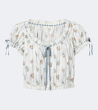 Dôen Nera embroidered printed cotton top