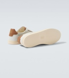 Brunello Cucinelli Leather-trimmed suede sneakers