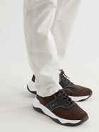 Berluti - Shadow Rubber and Suede-Trimmed Mesh Sneakers - Brown