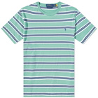 Polo Ralph Lauren Men's Multi Striped T-Shirt in Haven Green Multi