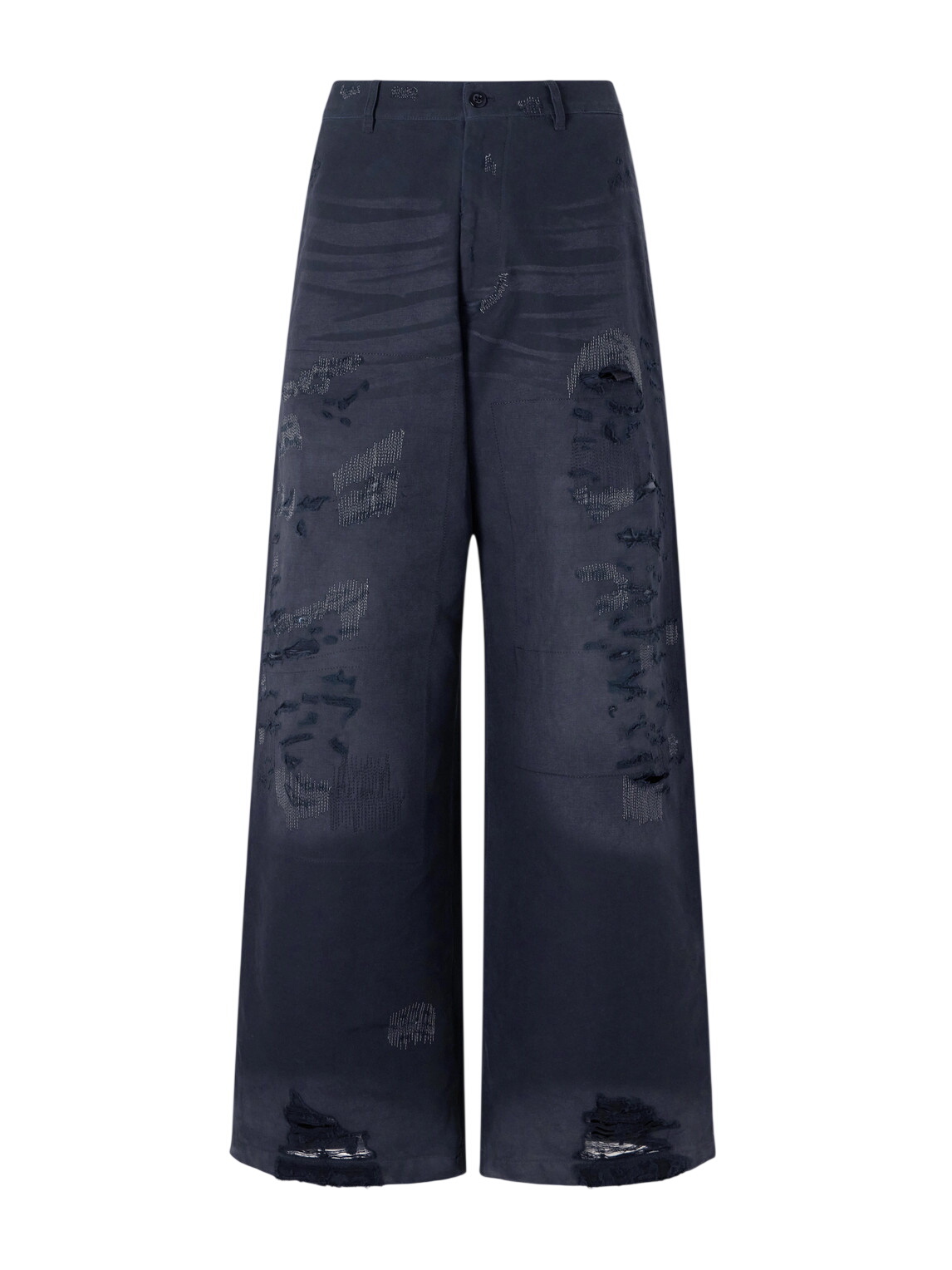Acne Studios - Straight-Leg Distressed Pinstriped Woven Trousers