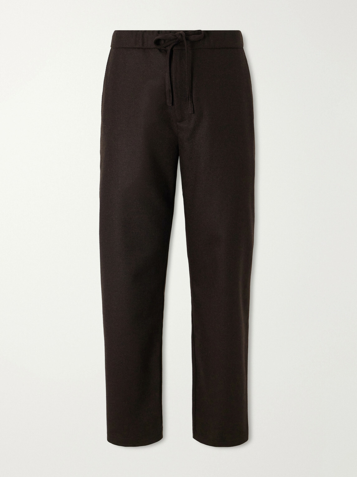 De Bonne Facture - Lounge Straight-Leg Wool Drawstring Trousers - Brown