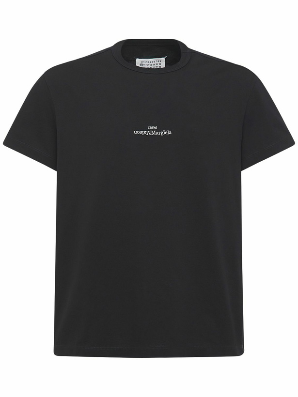 Photo: MAISON MARGIELA Logo Embroidery Cotton T-shirt