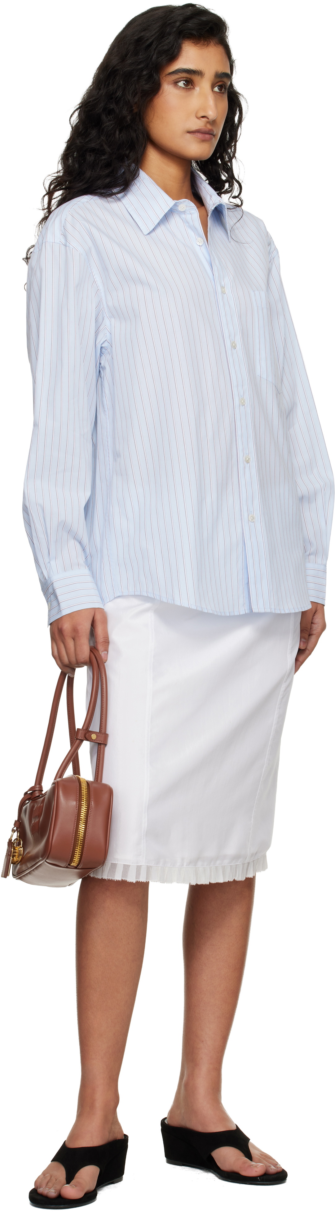 Dunst Blue Oversized Striped Shirt