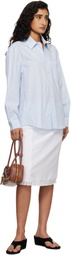 Dunst Blue Oversized Striped Shirt