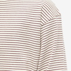 FrizmWORKS Men's Long Sleeve Oversized Stripe T-Shirt in Ivory