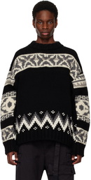 sacai Black & Gray Nordic Sweater