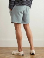 Save Khaki United - Straight-Leg Distressed Organic Cotton-Jersey Drawstring Shorts - Blue