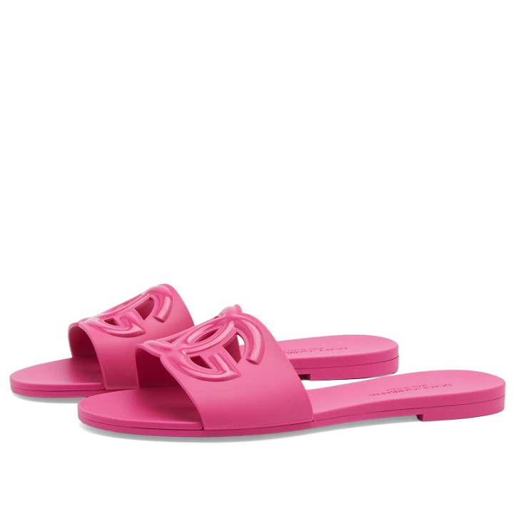 Photo: Dolce & Gabbana Women's Logo Sandals in Pink