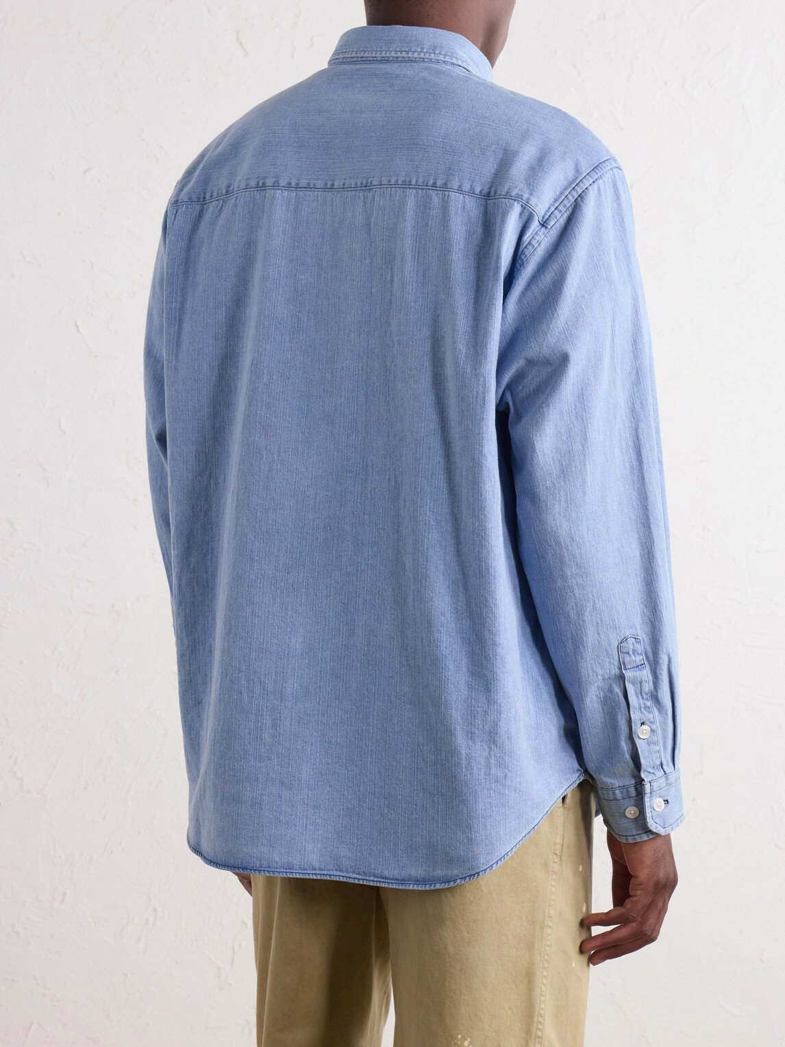 WTAPS - BD 01 Logo-Appliquéd Stone-Bleach Denim Shirt - Blue