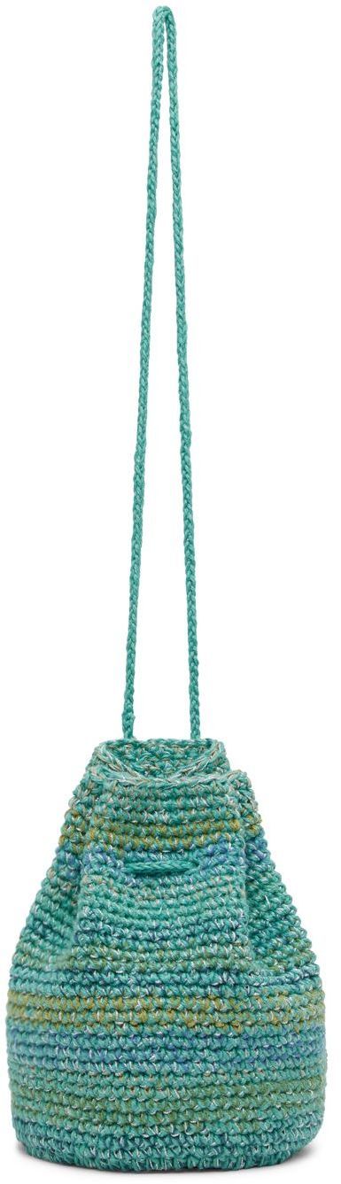 翌日発送可能】 NICHOLAS DALEY◇HAND CROCHETTE DRAWSTRING BAG/BLUE