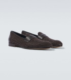 Brioni Appia leather and suede penny loafers
