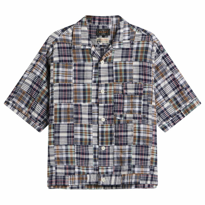 Photo: Beams Plus Men's Patchwork Madras Cabana Shirt in Navy