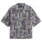Beams Plus Men's Patchwork Madras Cabana Shirt in Navy