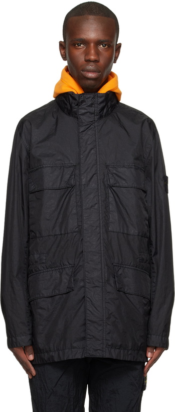 Photo: Stone Island Black Water-Resistant Coat