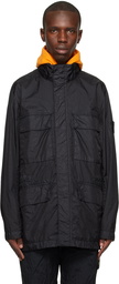 Stone Island Black Water-Resistant Coat