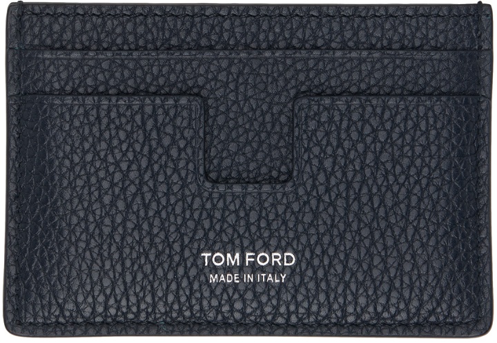 Photo: TOM FORD Navy Soft Leather Card Holder