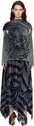 Masha Popova Blue Twisted Front Open Back Minidress