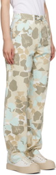 Objects IV Life Beige & Blue Camouflage Jeans