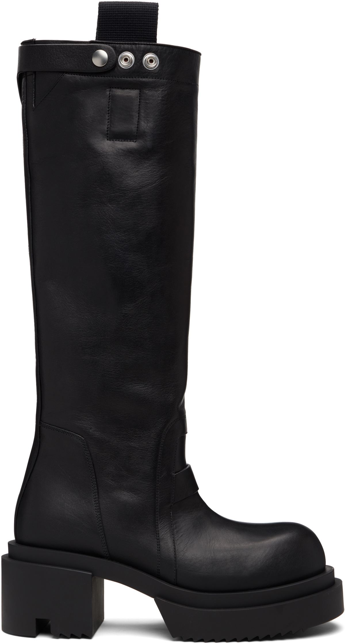 Rick Owens Black Concordians Pull On Mega Tractor Boots Rick Owens