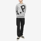 A.P.C. Men's Cory All Over Logo Crew Sweat in Heathered Light Grey