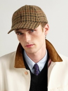 Polo Ralph Lauren - Logo-Embroidered Leather-Trimmed Houndstooth Wool and Alpaca -Blend Baseball Cap