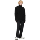 System Black Wool Side Split Trousers