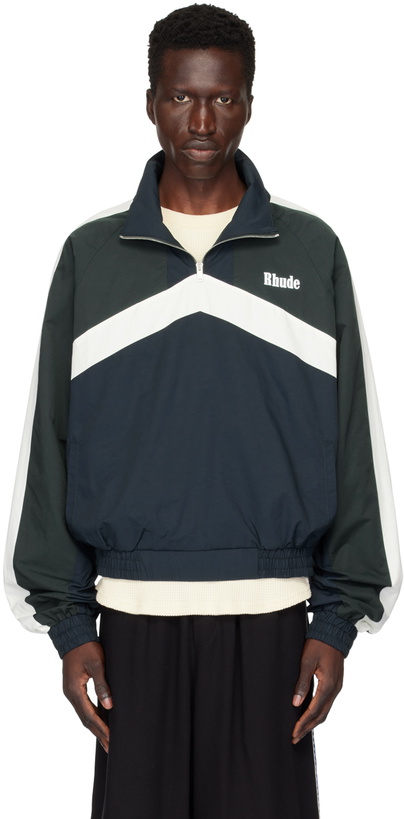 Photo: Rhude Navy & Green Motorsport Track Jacket