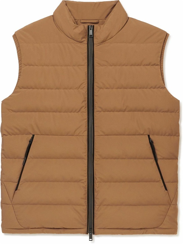 Photo: Zegna - Stratos Quilted Shell Down Gilet - Brown