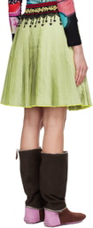 Chopova Lowena Yellow Stacey Knitted Pleated Midi Skirt