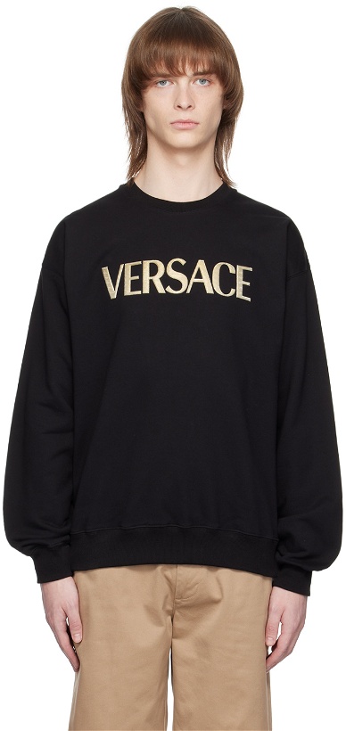 Photo: Versace Black Bonded Sweatshirt