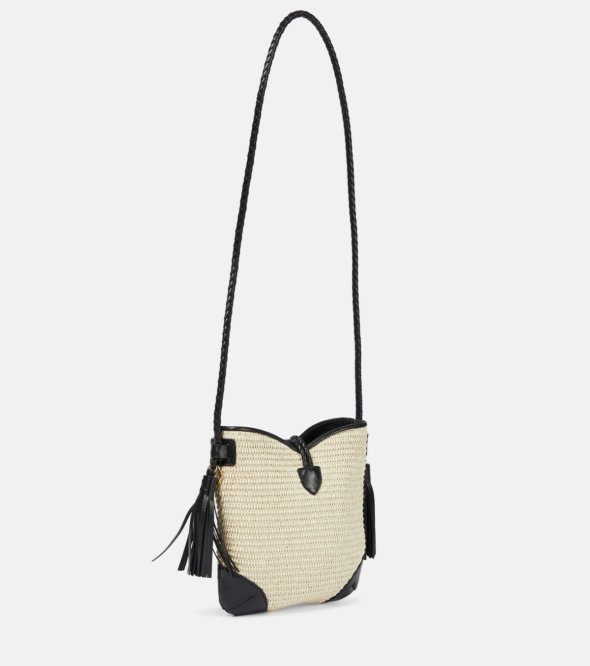 Isabel Marant Taggy leather-trimmed raffia shoulder bag Isabel Marant