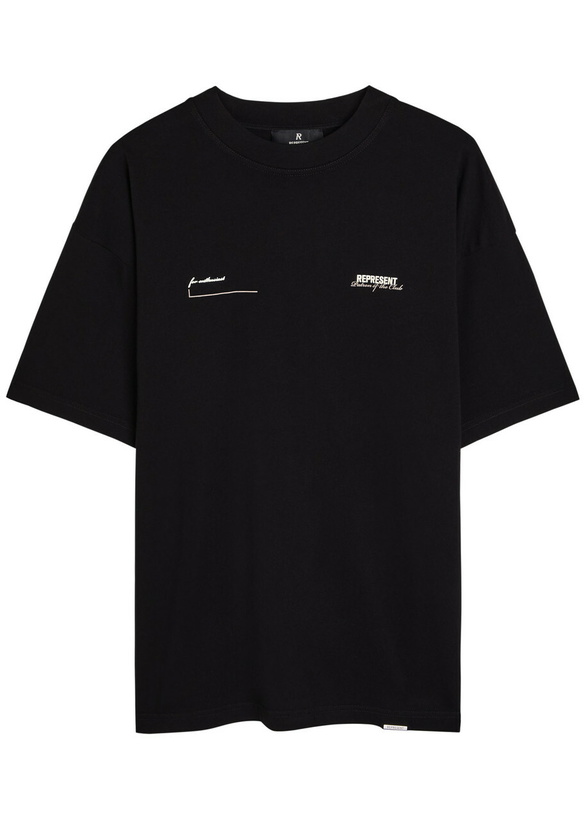 Photo: Represent Patron of The Club Printed Cotton T-shirt Black