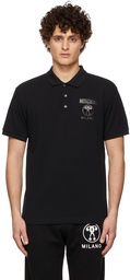 Moschino Black Double Question Mark Polo