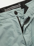 Stone Island - Straight-Leg Logo-Appliquéd Cotton-Blend Canvas Cargo Shorts - Blue