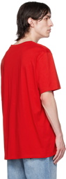 Balmain Red Embossed T-Shirt