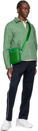 Lacoste Green Leather Monogram Vertical Bag