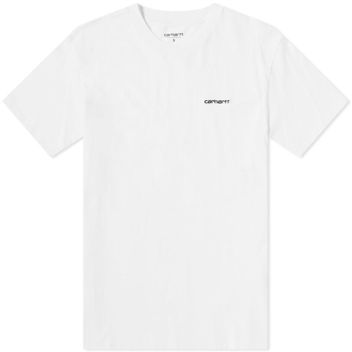 Photo: Carhartt Script Embroidered Tee White & Black